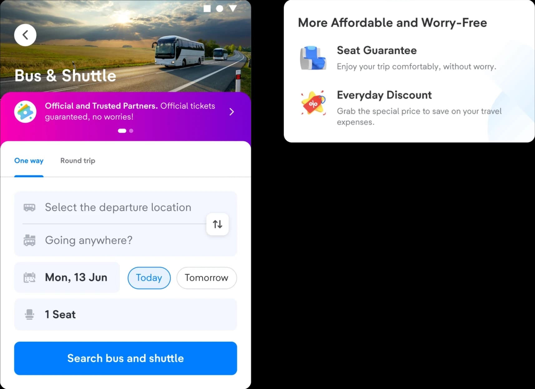 Example of wording crafted for Bus and Shuttle