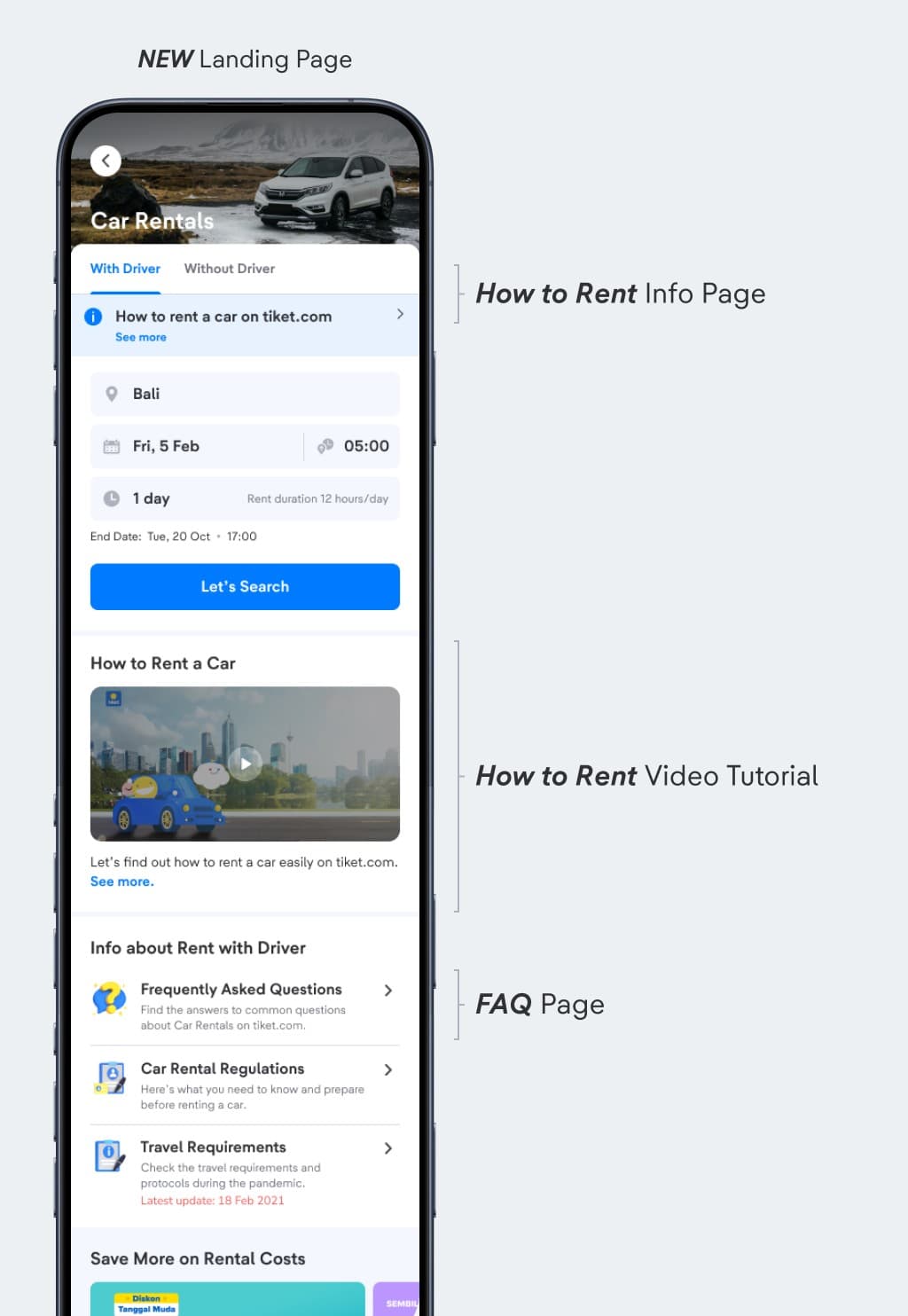 NEW Landing Page with How to Rent info, video, and FAQ