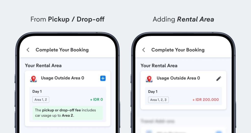 Adding a Rental Area on the booking form