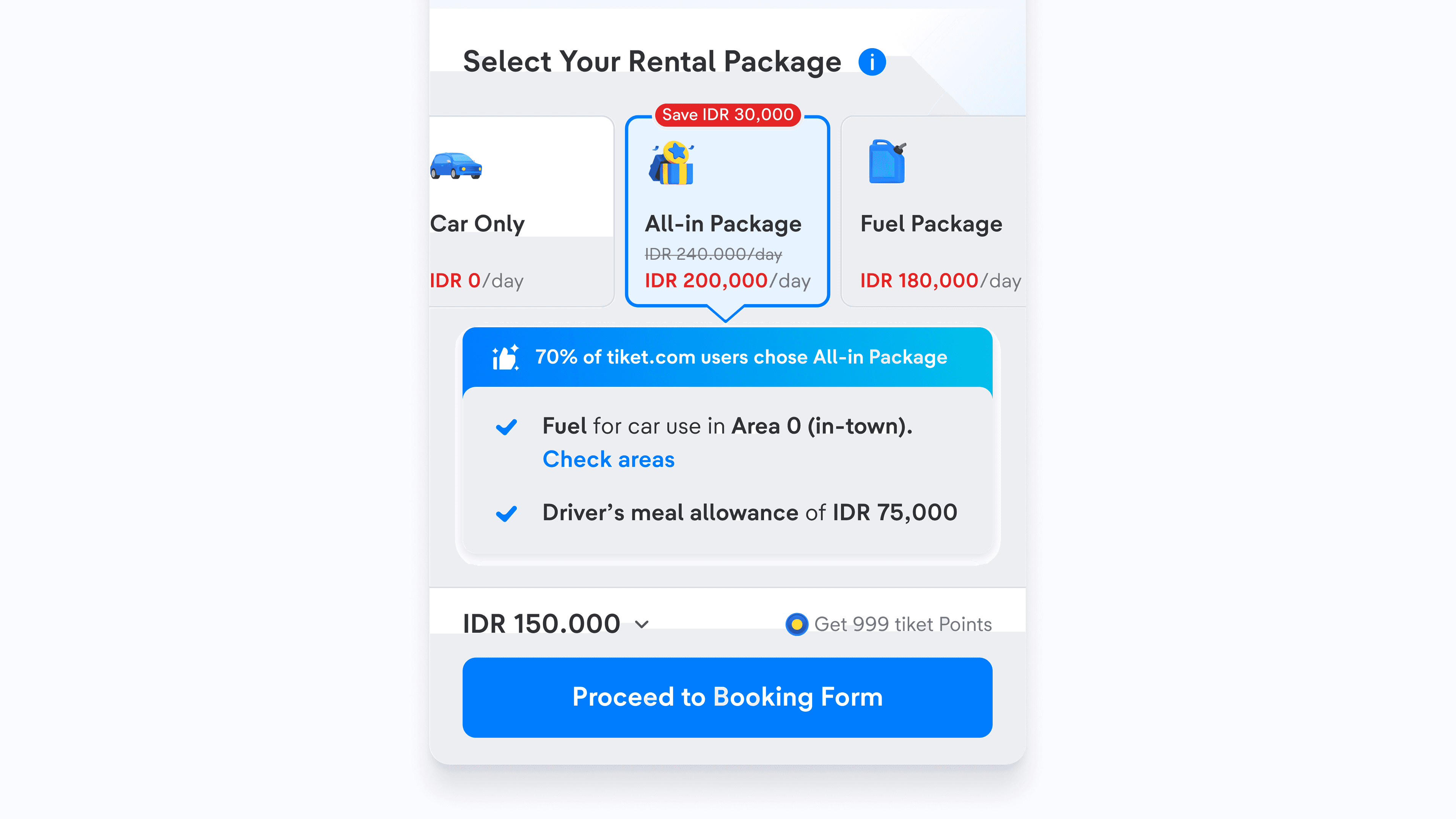 All-in Package highlighted on the product detail page with savings, social proof, and coverage details