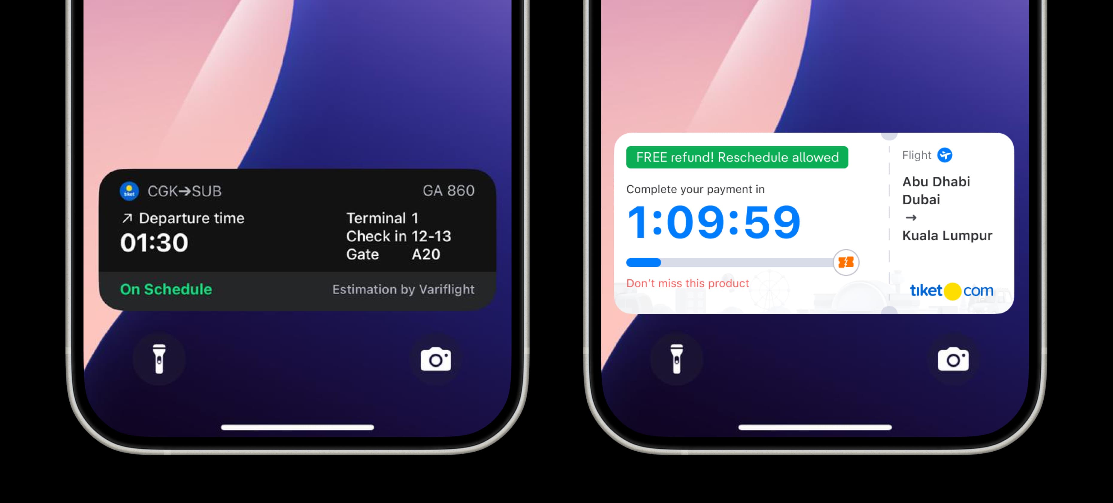 Early Live Activity implementations for payment reminders and flight status