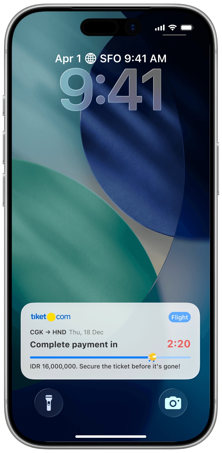 Countdown Live Activity on the lock screen