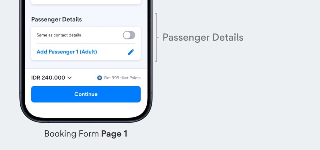 Price breakdown shown early in the booking form