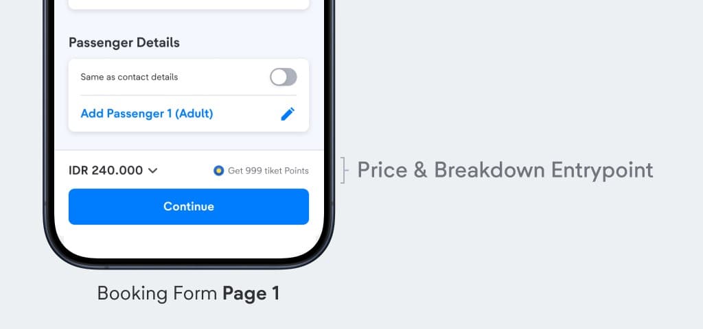 Final booking form flow
