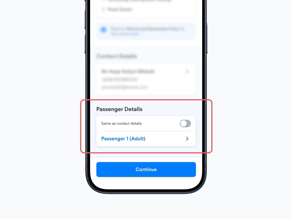 Train booking form passenger details problem