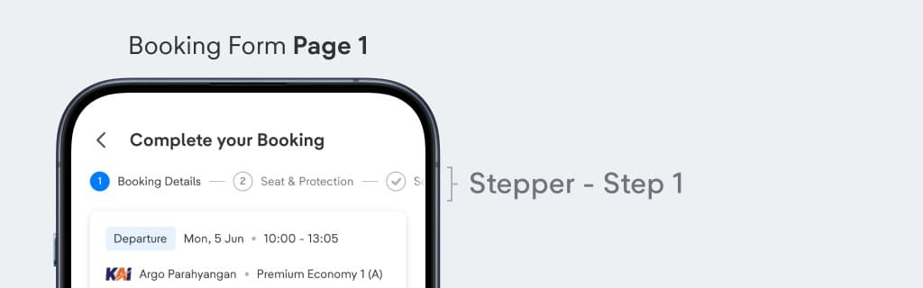 Header with stepper guiding instead of pressuring